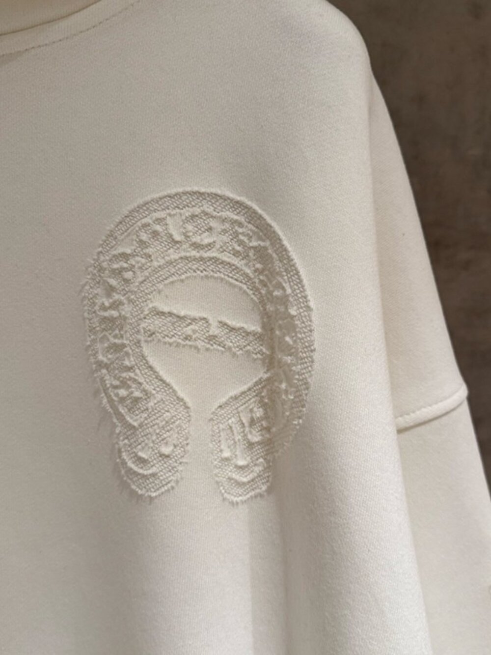 Chrome Hearts Embroidered Pattern White Hooded Sweatshirt Size XL - Picture 6 of 9